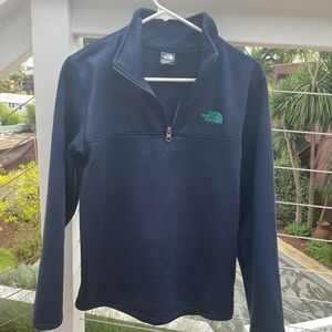 North Face navy blue pullover jacket with 1/4 zipper, boys XL